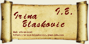 Irina Blašković vizit kartica